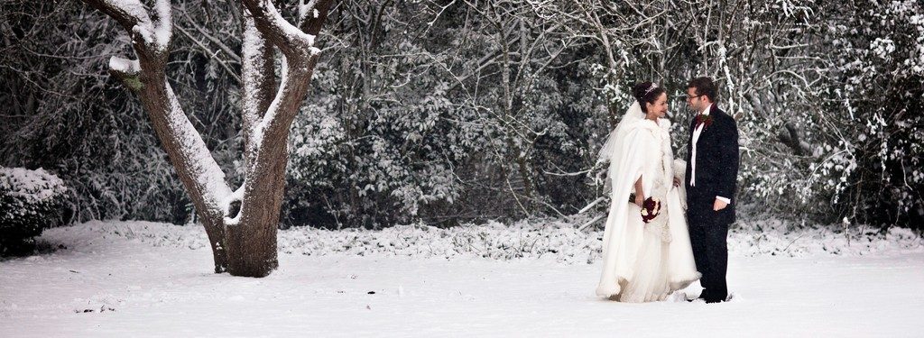 Winter wedding snow garden