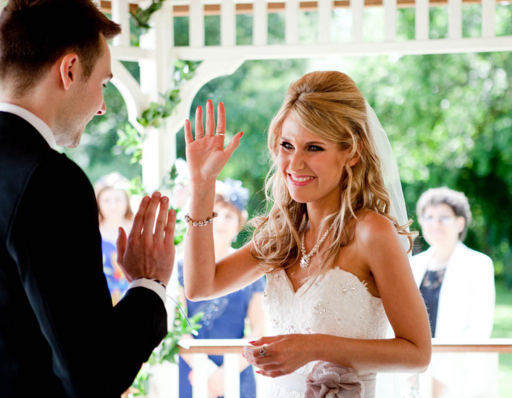Wedding ceremony outdoors