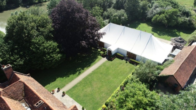 Newland Hall marquee top-down view