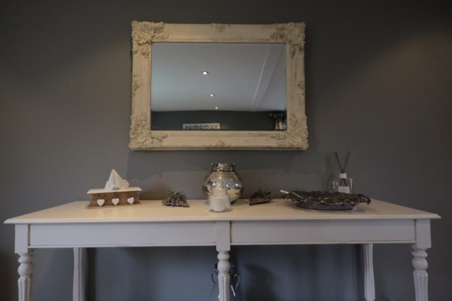 Bridal Suite with Natural Lighting Mirror and Decorative Table