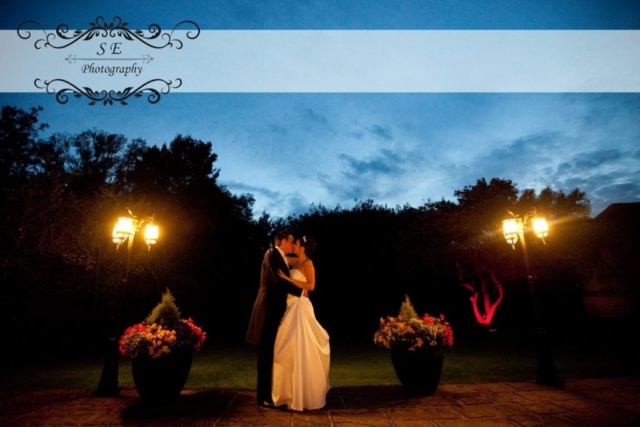 Twilight Wedding Bride and Groom