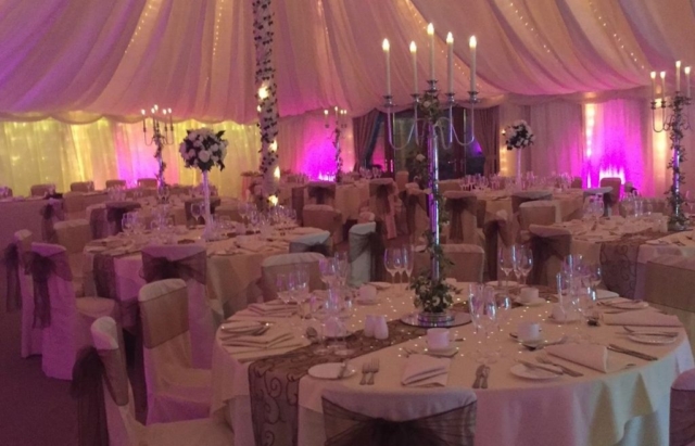 Inside Marquee pink lighting