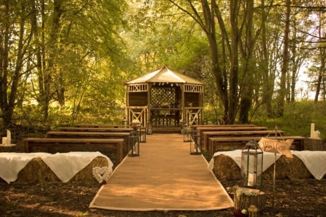 Forest wedding set up