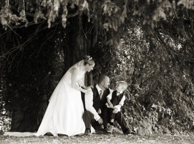 Bride and Groom with child